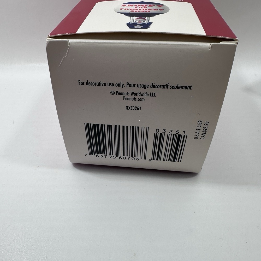 Hallmark Snoopy Keepsake (Peanuts): "Snoopy‎ For President" 2020 Ornament w/ Box - Picture 11 of 13